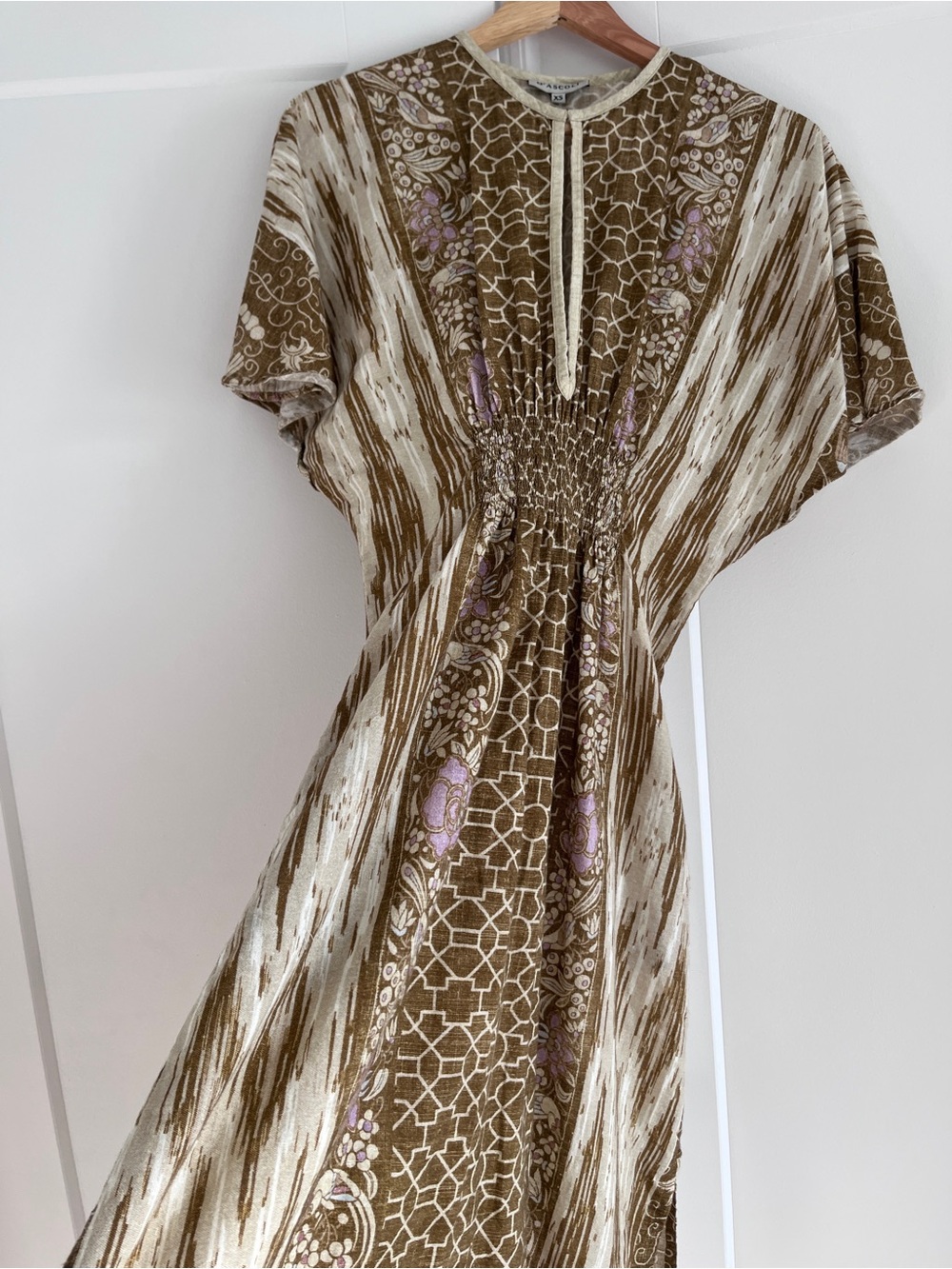 D’Ascoli Brown & Cream Floral Twist Midi Dress